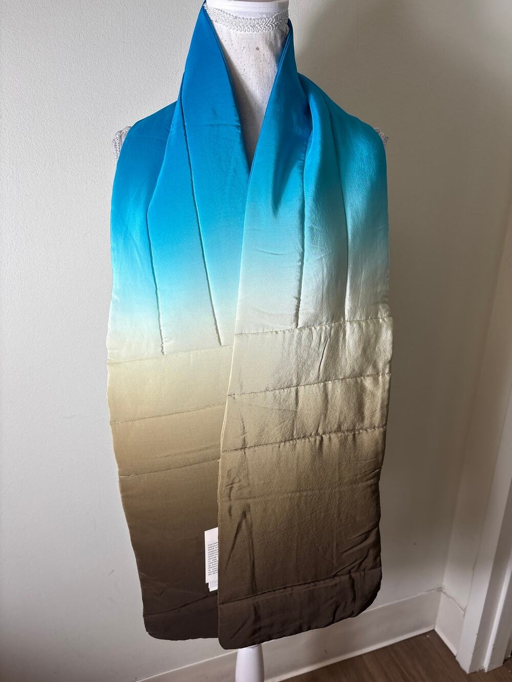 NWT Worth Peacock Ombre Silk Shawl Sz OS